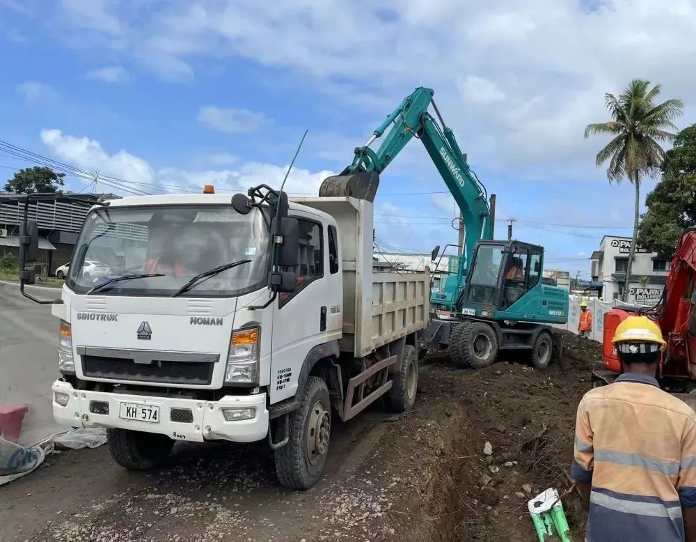 “江南网页版绿”迈向南太平洋岛，江南网页版智能轮挖助力斐济基础设施建设