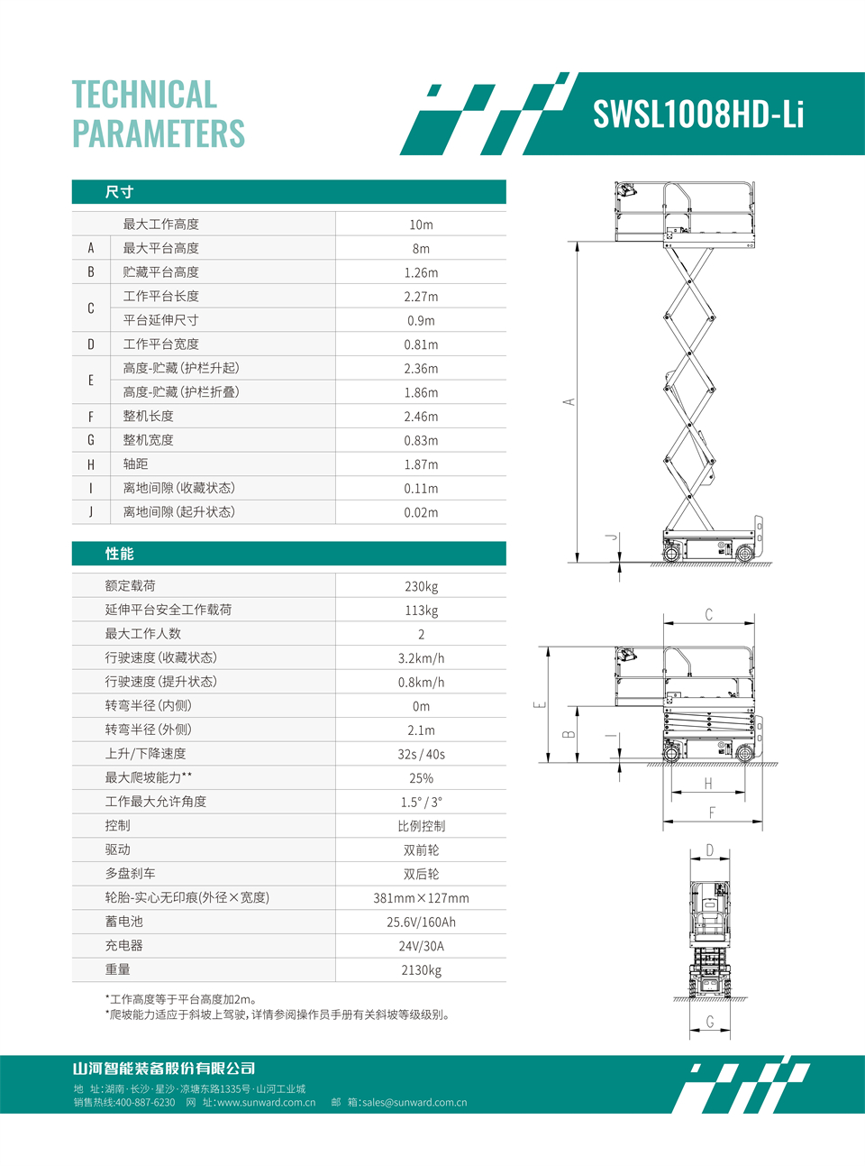 SWSL1008HD Li 电动电驱剪叉式高空作业平台