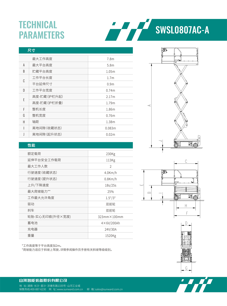 SWSL0807AC-A 全电动剪叉式高空作业平台